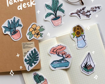 cute plant sticker pack | stickers for bullet journal, planner, scrapbooking, penpal, stationery