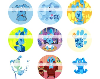 Blues Clues 1 Inch Circles Bottle Cap Circles Image Template Collage Sheet Bottle Caps Paper Craft Custom Made