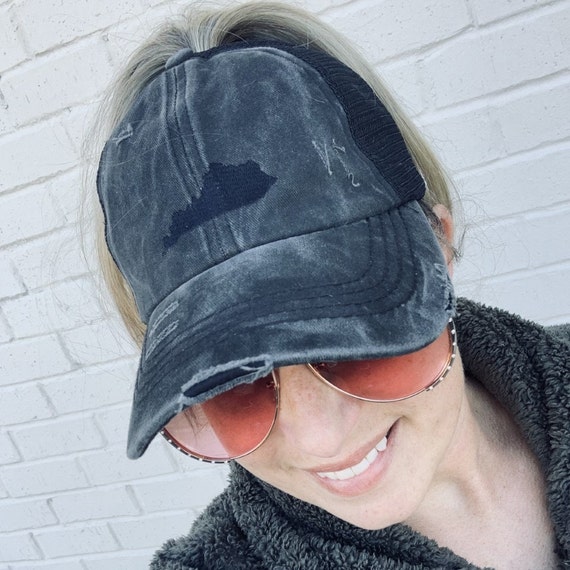 Cc Criss Cross State Country Design Ponytail Hats Official Etsy