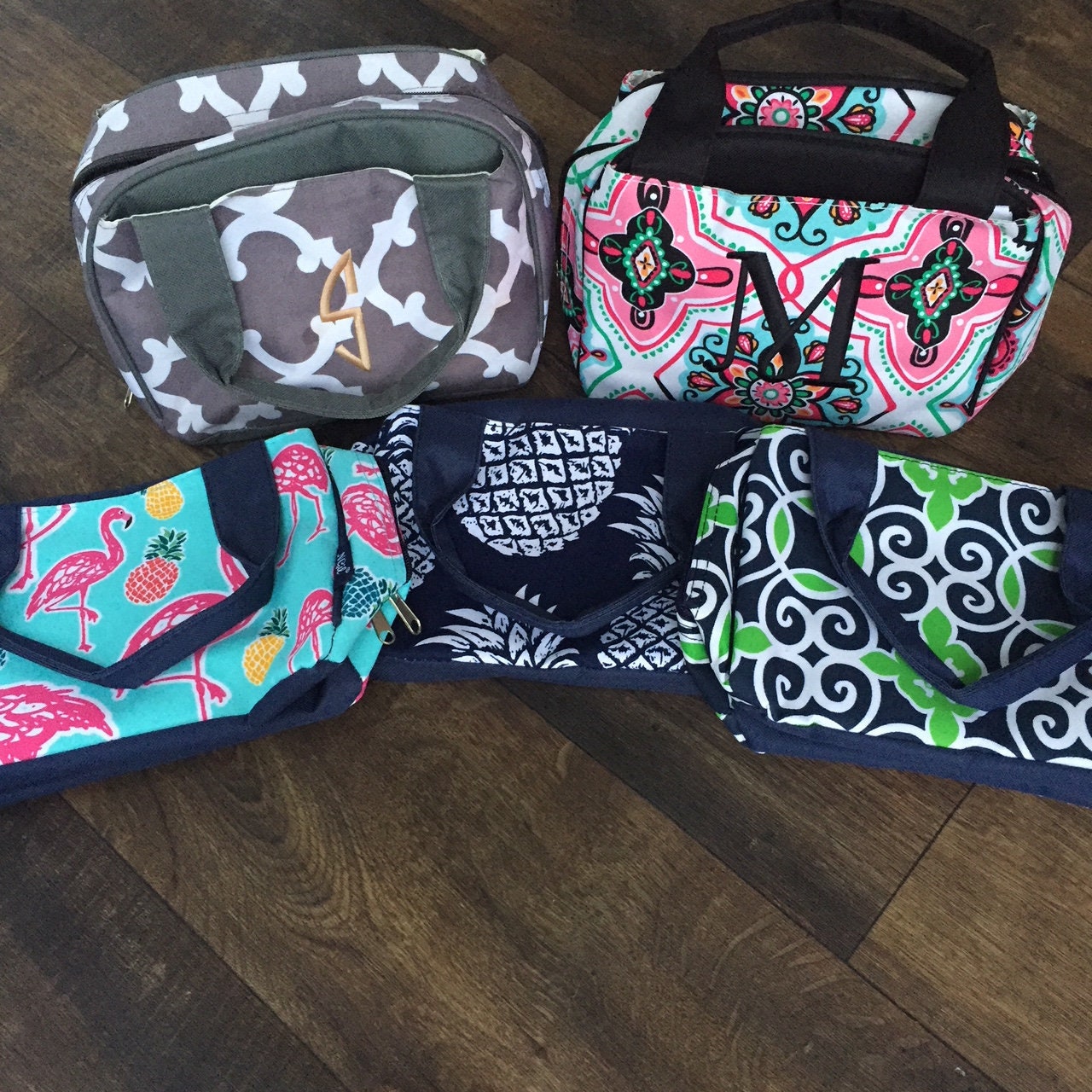 monogrammed insulated lunch bag