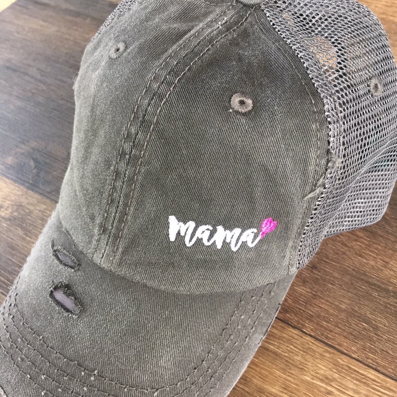 Off Set Mama Ponytail Hat Mother's Day 