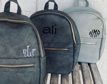 small black leather backpack purse