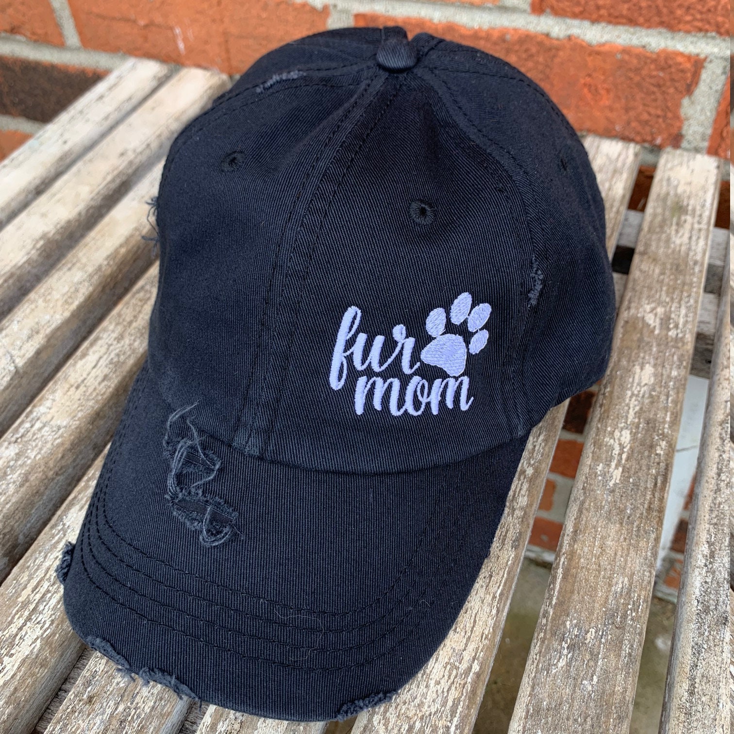 Mother/'s Day Offset MOM with hearts Ponytail Hat Mom Hat Mom Hair