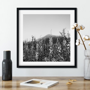 wildflowers printable art - mountain landscape wall decor - floral wall art - Slovakia travel photography - digital wall art