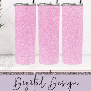 Light Pink Glitter Full Tumbler Wrap, Skinny Tumbler, Straight Tumbler, 20 oz, Sublimation Design, PNG, Digital Download