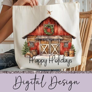 Happy Holidays, Farm, Merry Christmas, Barn, Christmas, Funny, PNG, Sublimation Design, PNG, Digital Download