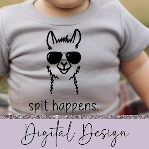 Spit Happens, Boy Llama, Kids, Sublimation Design, PNG, Digital Download