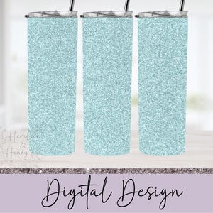 Ice Blue Glitter Full Tumbler Wrap, Skinny Tumbler, Gerader Becher, 20 oz, Sublimationsdesign, PNG, digitaler Download