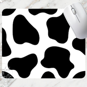 Black Cow Print Mouse Pad Digital Design, Sublimation Design, PNG, Digital Download