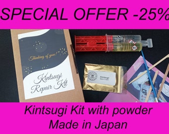 Kit Kintsugi avec de l'or professionnel fabriqué au Japon