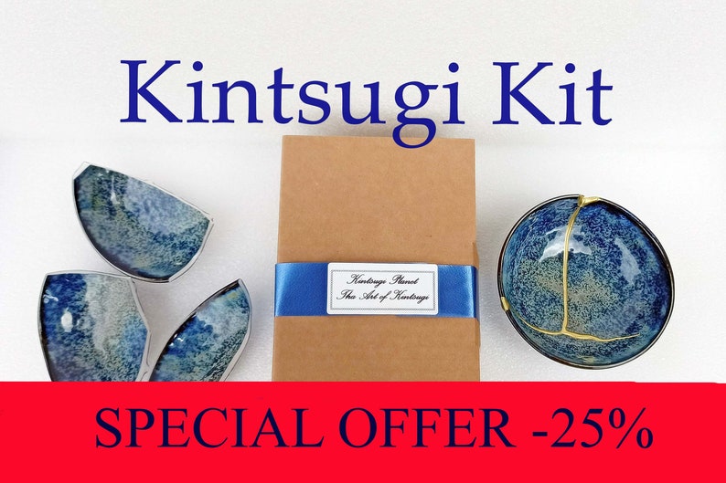 Kit Kintsugi   with Gold and Silver included. DIY image 1