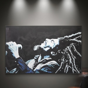 Bob Marley Reggae Love Portrait Giclee Art Print on Premium Cotton Canvas Gallery Wrapped made from original oil painting by Marnie Miller