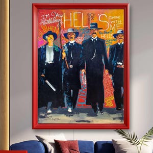 Tombstone Movie Art Print, Doc Holliday, Wyatt Earp, Western Ranch Decor, Rustic Cowboy Painting, Framed Canvas Prints, Val Kilmer Artwork