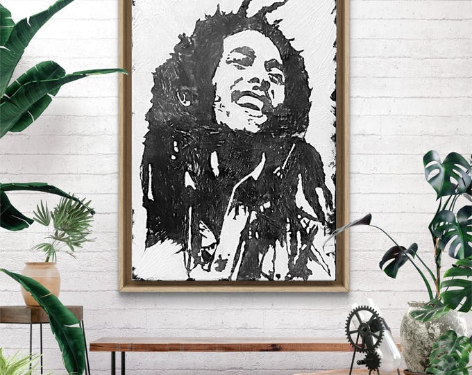 Bob Marley Portrait, Original Fine Art Prints, Canvas or Archival Paper, Framed or Unframed, Reggae Legend Artwork, Vintage Music Decor, Art
