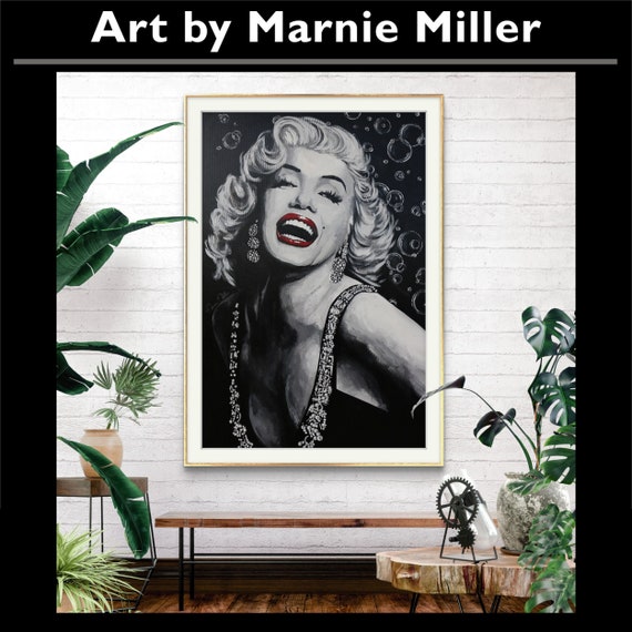 Marilyn Monroe Original Portrait Art Limited Edition Signed & Numbered Giclee Fine Art Print on Premium Cotton Rag Paper by Marnie Miller,Tx