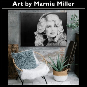 Dolly Parton Portrait Giclee Fine Art Print on Premium Cotton Canvas Gallery Wrapped made from Original oil Painting by Marnie Miller, TX image 7