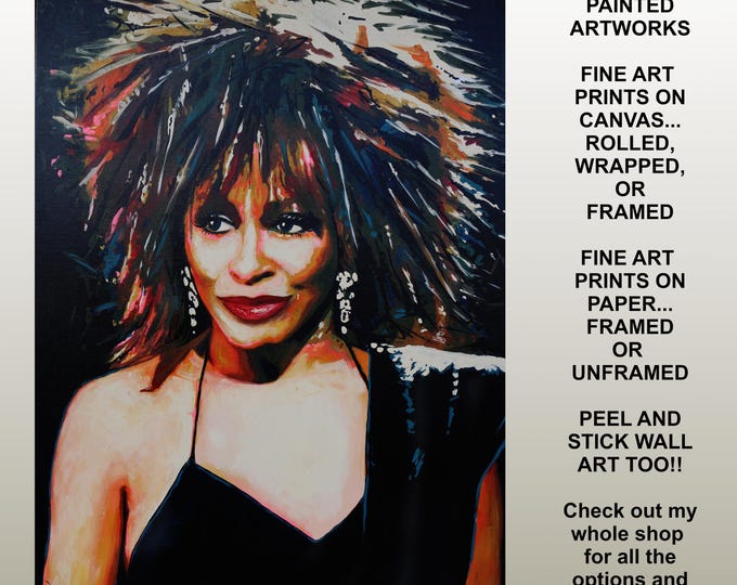Tina Turner Premium Canvas Prints Framed Modern Art Rock N Roll Cool Game Room Bar Decor Home Theatre Music Room - Original by Marnie Miller