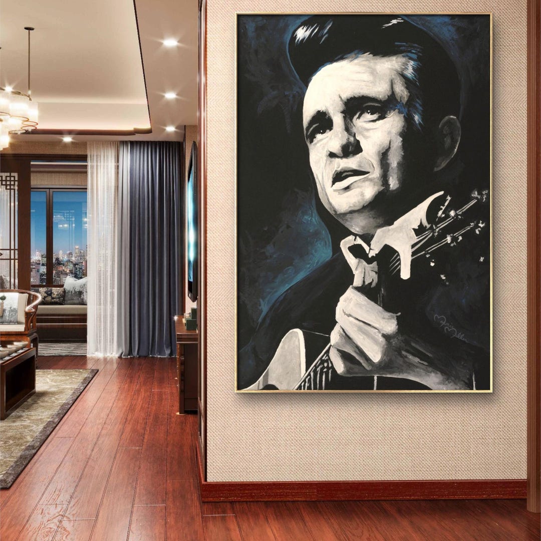 Johnny Cash Portrait Fine Art Print, Country Music Legend, "man in ...