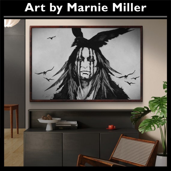 Tonto Native American Giclee Fine Art Print on Premium Cotton Canvas Gallery Wrapped made from original oil painting by Marnie Miller, Texas