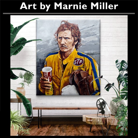 Dale Earnhardt Sr NASCAR Legend The Intimidator Original Hand Painted Oil Painting on Premium Quality Canvas by Texas Artist Marnie Miller