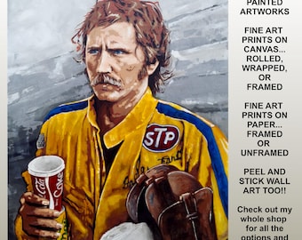 NASCAR Dale Earnhardt Sr Portrait Framed Canvas Print - Home Theater Mancave Original Art Decor - Earnhardt Painting - Modern Rustic Decor