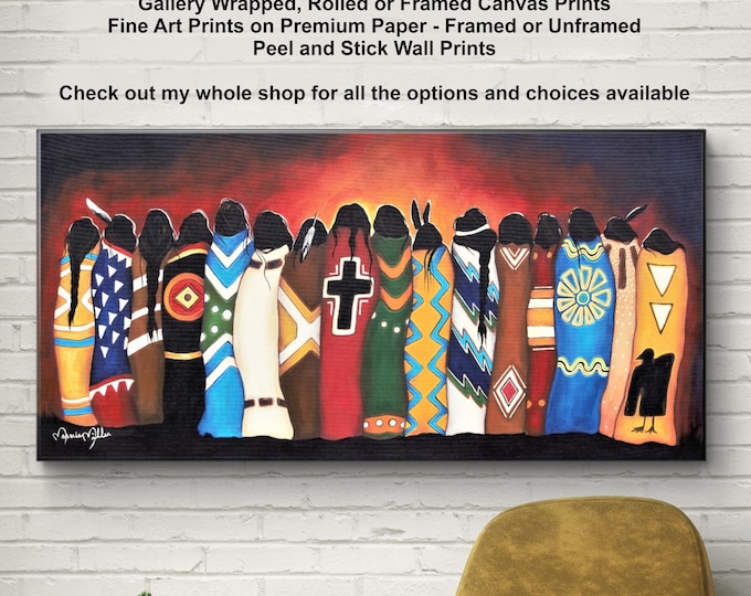 Native American Indian Tribal Southwest Modern Rustic Ranch Lodge Decor - Quality Framed Canvas Prints MMIW Awareness by Marnie Miller, TX