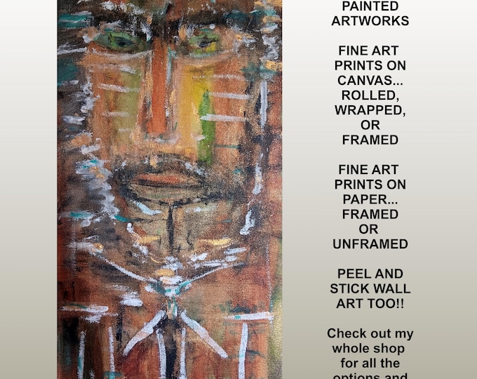 Abstract Tribal Colorful Framed Canvas Prints Modern Ranch Rustic Yellowstone Native Decor Lodge Artwork Original Painting by Marnie Miller