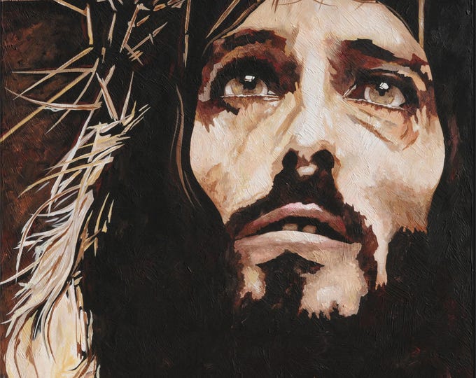 Jesus Christ Portrait Painting, Original Fine Art Prints on Canvas or Archival Paper, Framed or Unframed, Christian Conservative Bible Decor