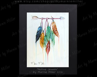 Native Jewels Giclee Fine Art Print on Canvas or Limited Edition Signed and Numbered Prints on Paper made from original Art by Marnie Miller