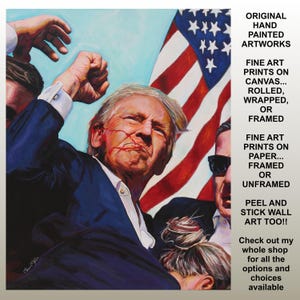 Donald Trump Original Art on Canvas MAGA canvas print  Republican Conservative President USA decor Gift Framed Art by Marnie Miller, Texas