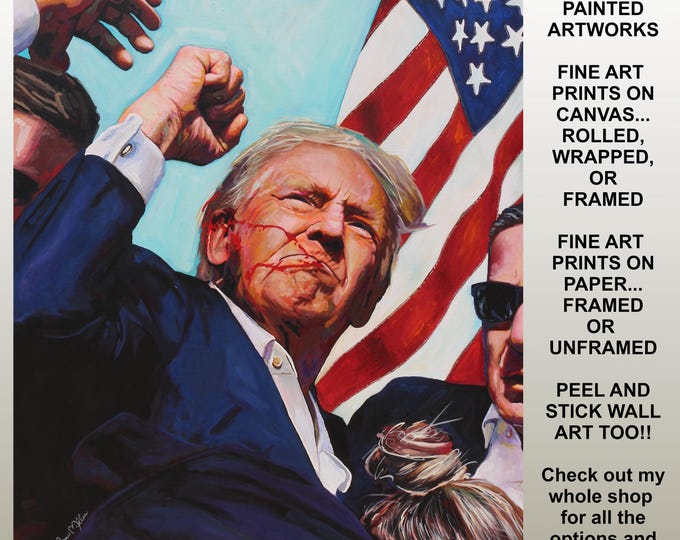 Donald Trump Original Art on Canvas MAGA canvas print  Republican Conservative President USA decor Gift Framed Art by Marnie Miller, Texas