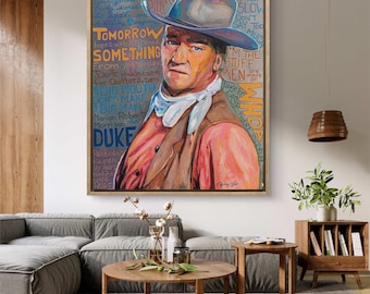 John Wayne 'Life Is Hard' Art Print: Western Cowboy Portrait