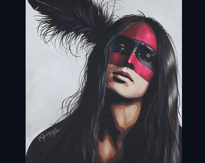 Native American Warrior Original Museum Quality Wall Art Prints on Canvas or Paper, Rolled, Gallery Wrapped or Framed Modern Rustic Decor