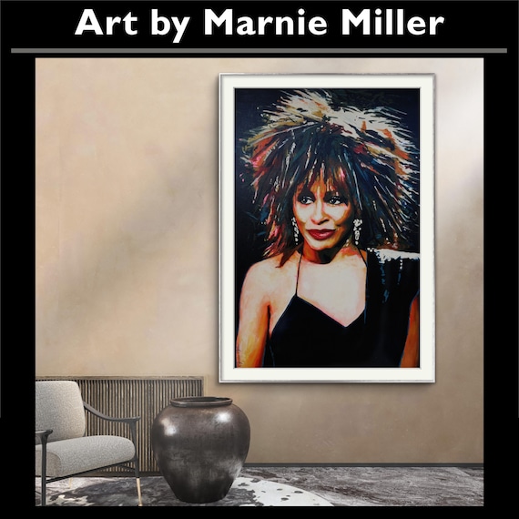 Tina Turner Limited Edition Signed & Numbered Giclee Fine Art Print on Gorgeous Premium Cotton Rag Paper - by Texas Artist Marnie Miller