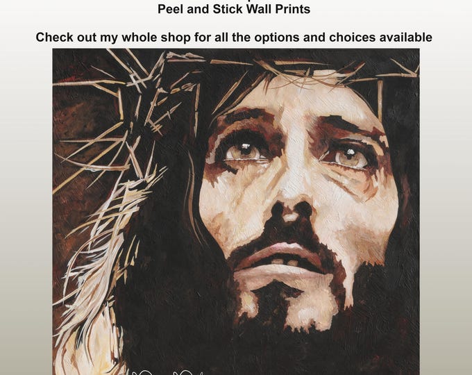 Jesus Christ Canvas Prints Framed - Original Art Prints - Christian Wall Art Decor Spiritual Bible Hand Painted Jesus Art by Marnie Miller