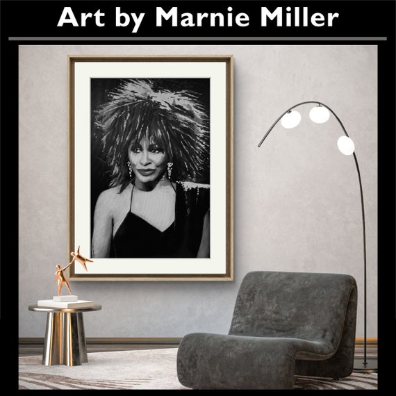 Tina Turner Limited Edition Signed & Numbered Giclee Fine Art Print on Gorgeous Premium Cotton Rag Paper - by Texas Artist Marnie Miller