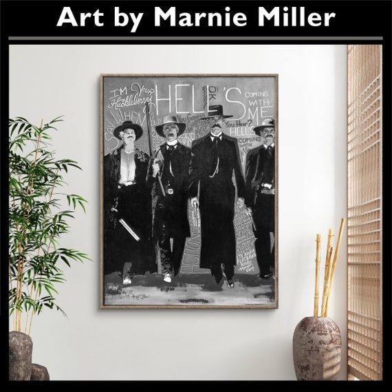 Tombstone Western Movie Giclee Fine Art Print on Premium Cotton Canvas Gallery Wrapped made from original oil painting by Marnie Miller, TX