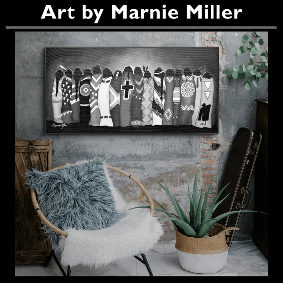 Native American Rustic Southwest Tribe Giclee Fine Art Print on Premium Cotton Canvas Gallery Wrapped made from original by Marnie Miller