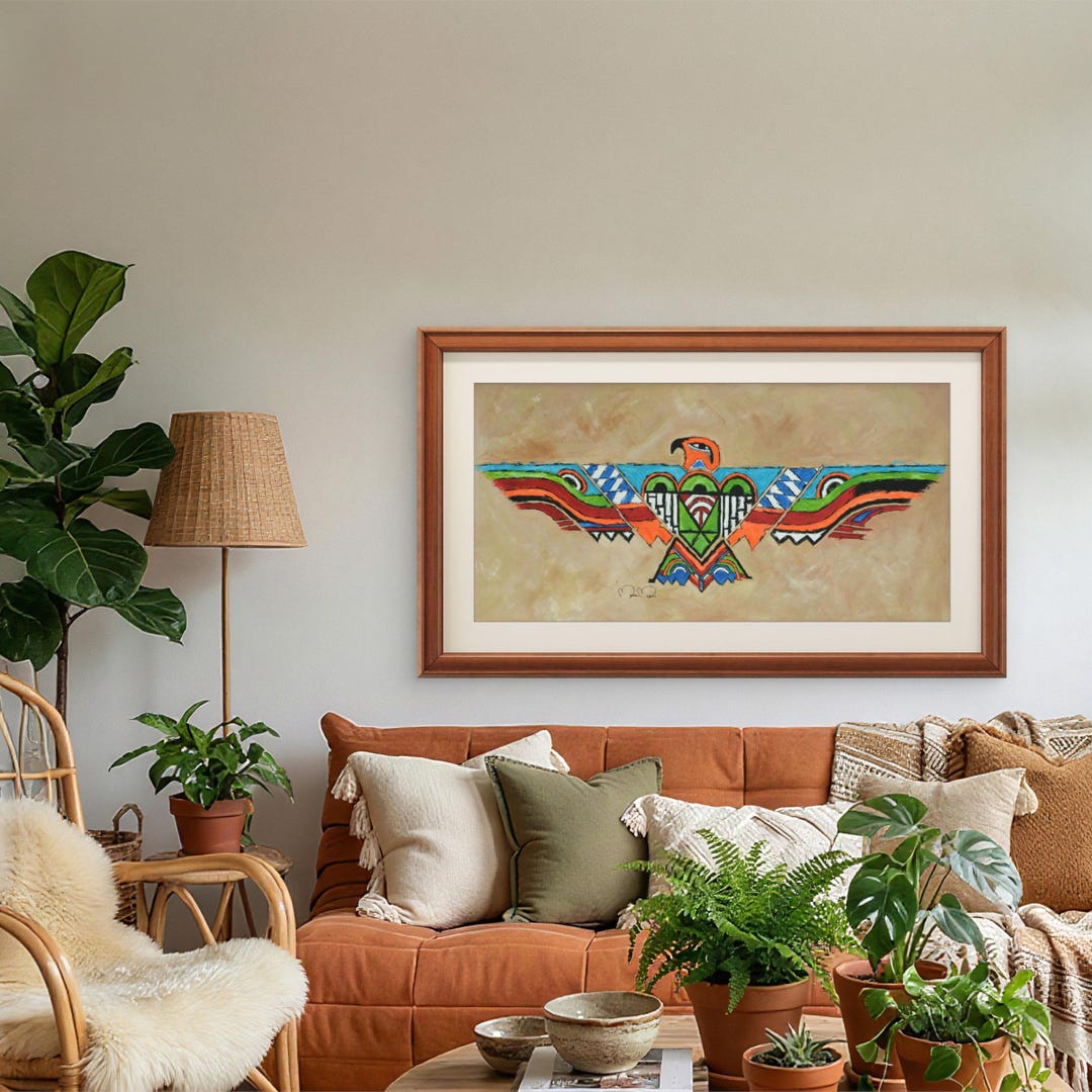 Native American War Eagle Painting, Original Fine Art Prints on Canvas ...