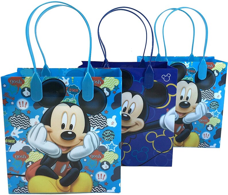 Disney Mickey Mouse Reusable Party Favor Goodie Small Gift Bags 12pcs ...