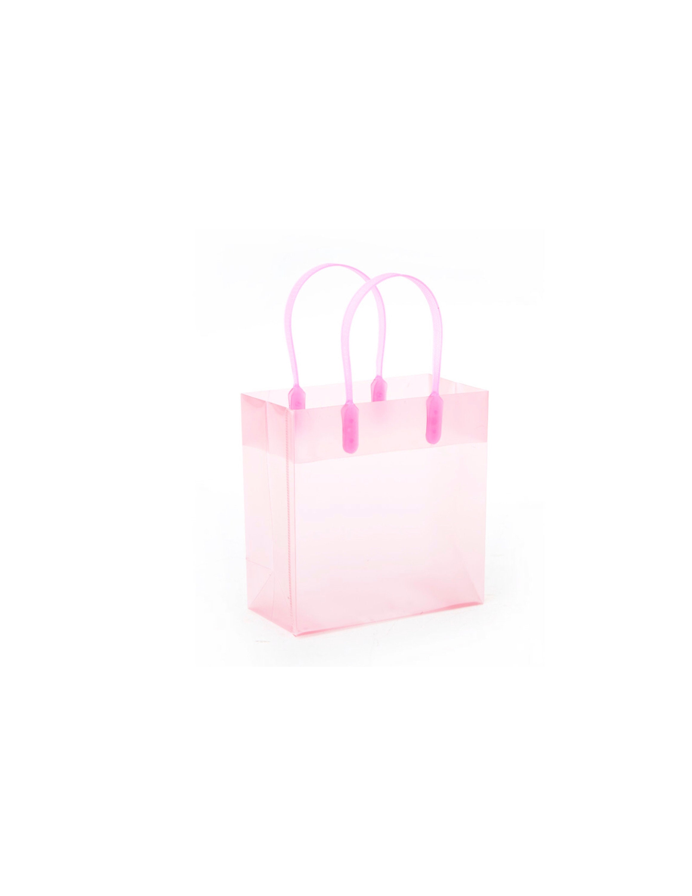 Plastic Transparent Gift Bag with Handles pink 12pcs | Etsy