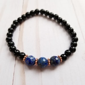 Lapis Lazuli Bracelet, Beaded Bracelet, Women&#39;s Bracelet, Gemstone Bracelet, Crystal Bracelet, Prosperity Bracelet