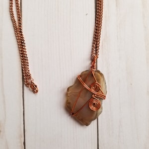 Colar de ágata marrom, colar de ágata, pingente de ágata, colar de pedras preciosas, pingente de pedras preciosas, colar marrom, colar marrom esfumaçado, presente feminino