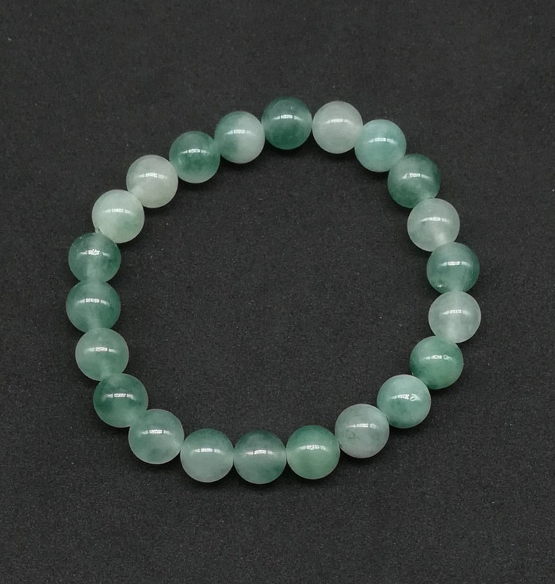 Green Jade Beaded Bracelet Stone Natural Gemstone Meditation Reiki Prayer Love Yoga Gift Rock Chakra Crystal Healing Collection Handmade
