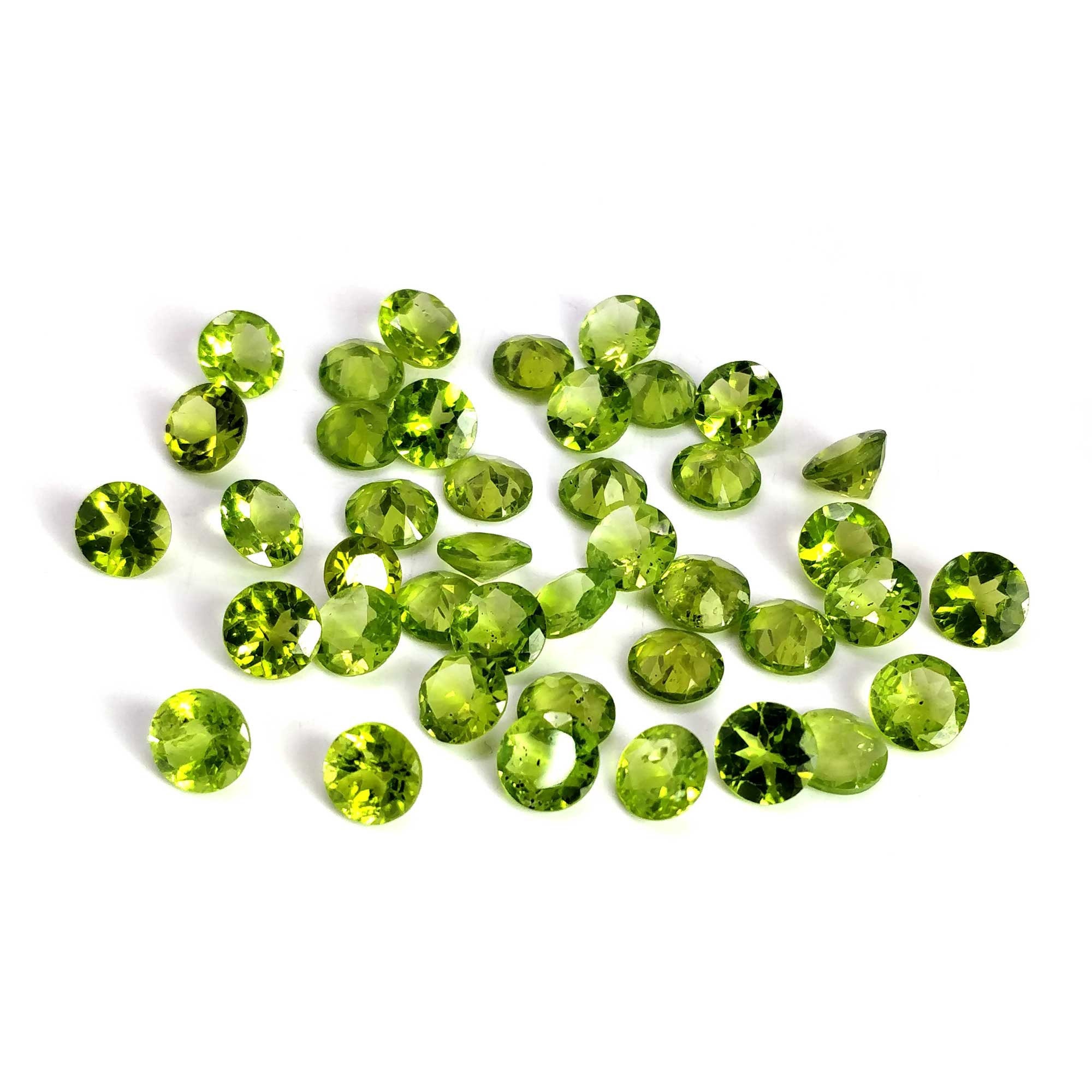 Natural Peridot Gemstone Faceted Cut Peridot Round Peridot Etsy