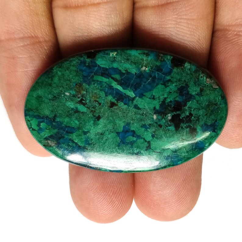 Natural Chrysocolla Cabochon,Green Gemstone For Jewelry,Chrysocolla Loose Gemstone,Free Size Gemstone Loose 71.20Cts 26x41mm #AGS4553