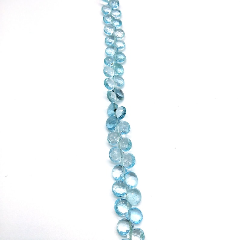 Natural Blue Topaz Faceted Briolette Heart Shape Beads,5x5mm Blue Topaz Heart Beads,Excellent Hand cut Gemstone Beads 10 Inch#AGL1266