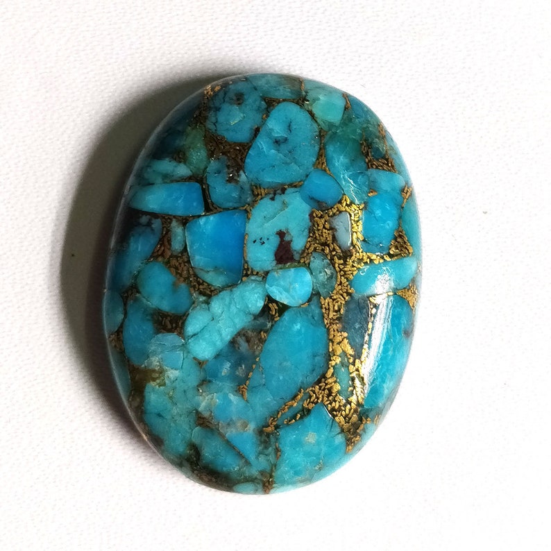 22x30mm Gemstone #AGS5122 40.80 Cts Blue Copper Turquoise Oval Cabochon Gemstone,Fine Quality Natural Copper Turquoise Gemstone for Jewelry