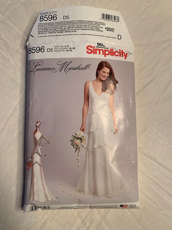 Simplicity Crafts Easy To Sew Bridal Dress Patterns With Or Etsy