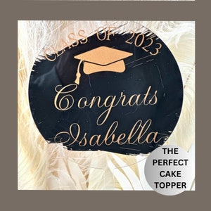 Graduation Cake Topper, Class of 2025 Cake Topper, Graduation Gift, 5&quot; Custom Acrylic Cake Topper, College Cake Topper, Personalized Cake